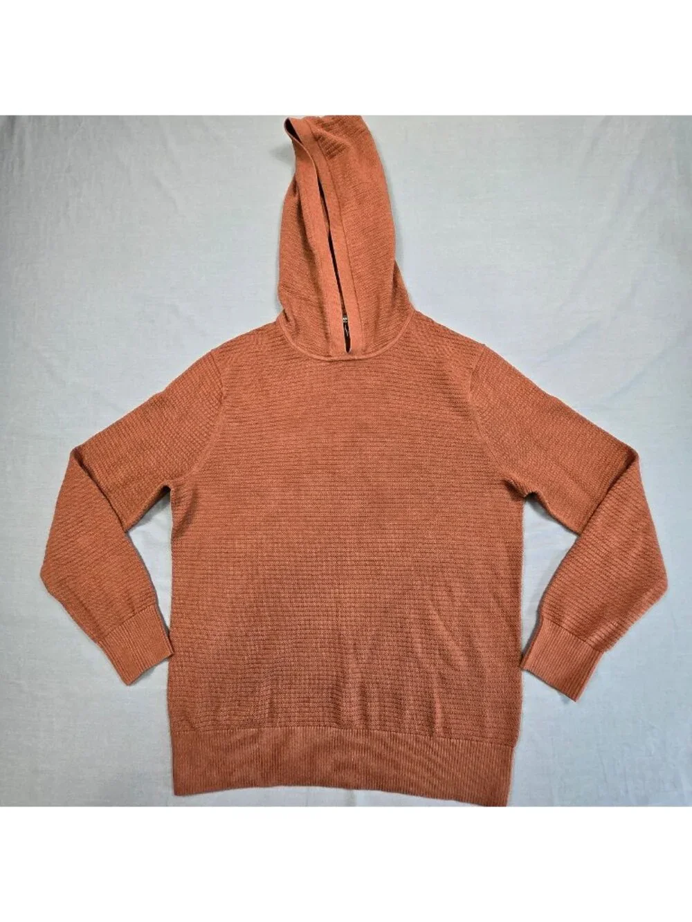 Banana Republic Medium Mens Hoodie Sweater Rust 100% Supima Cotton Long Sleeve
